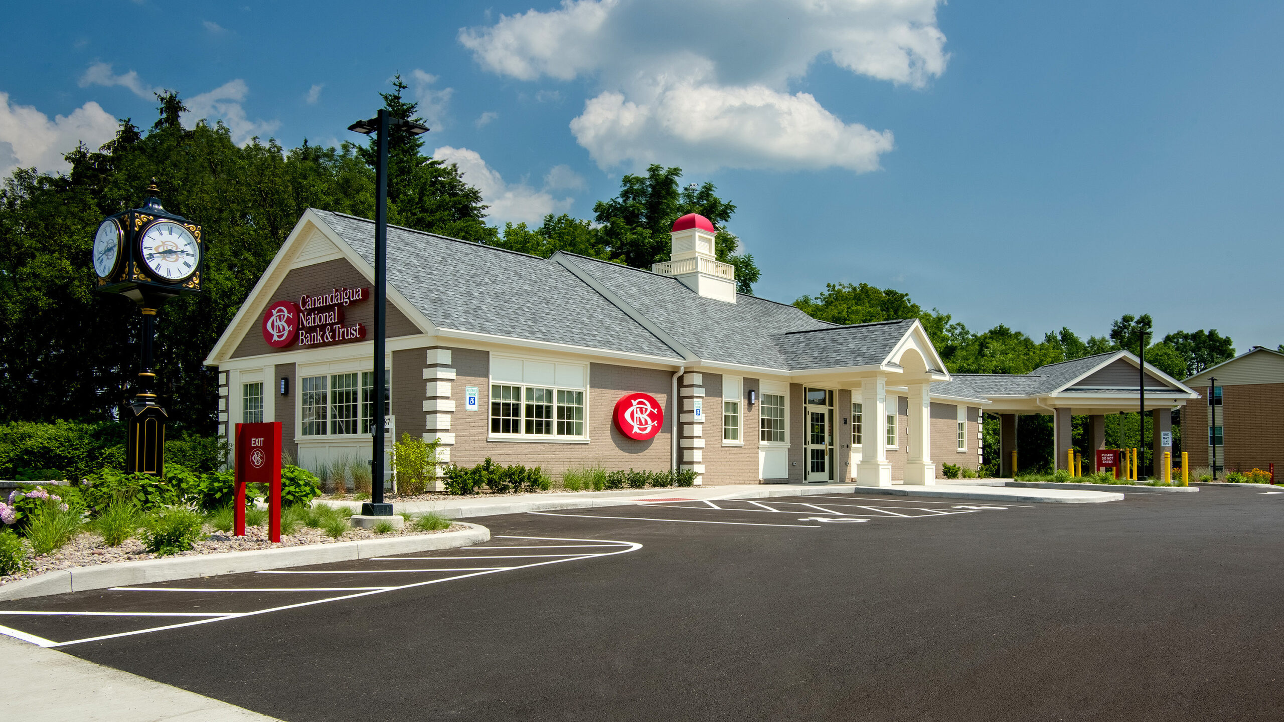 Completed Canandaigua National Bank Geneva branch exterior LED lighting project
