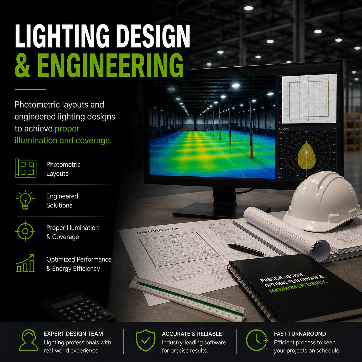 Commercial lighting design and photometric engineering
