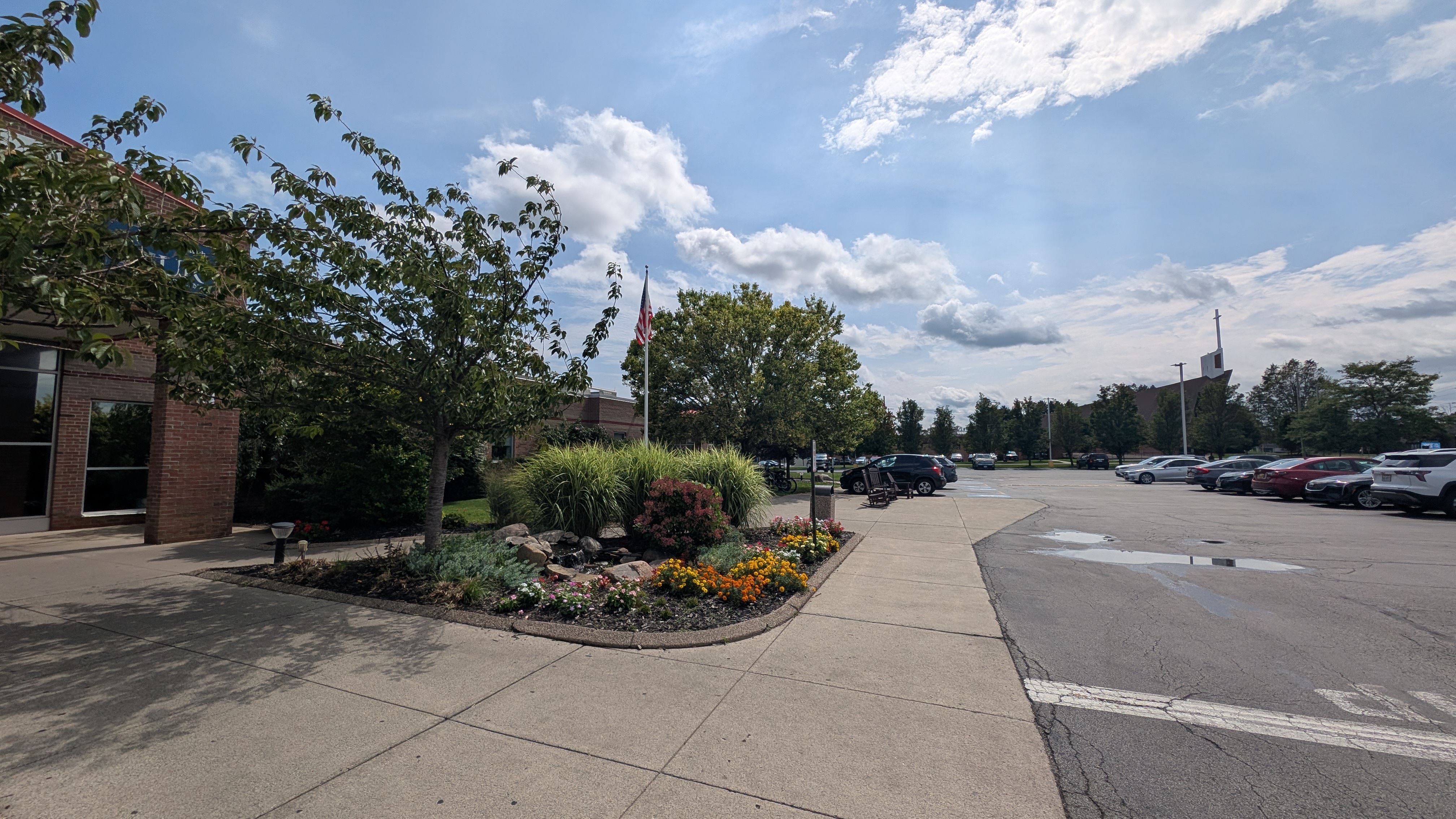 Northwest YMCA pedestrian walkway and exterior LED lighting